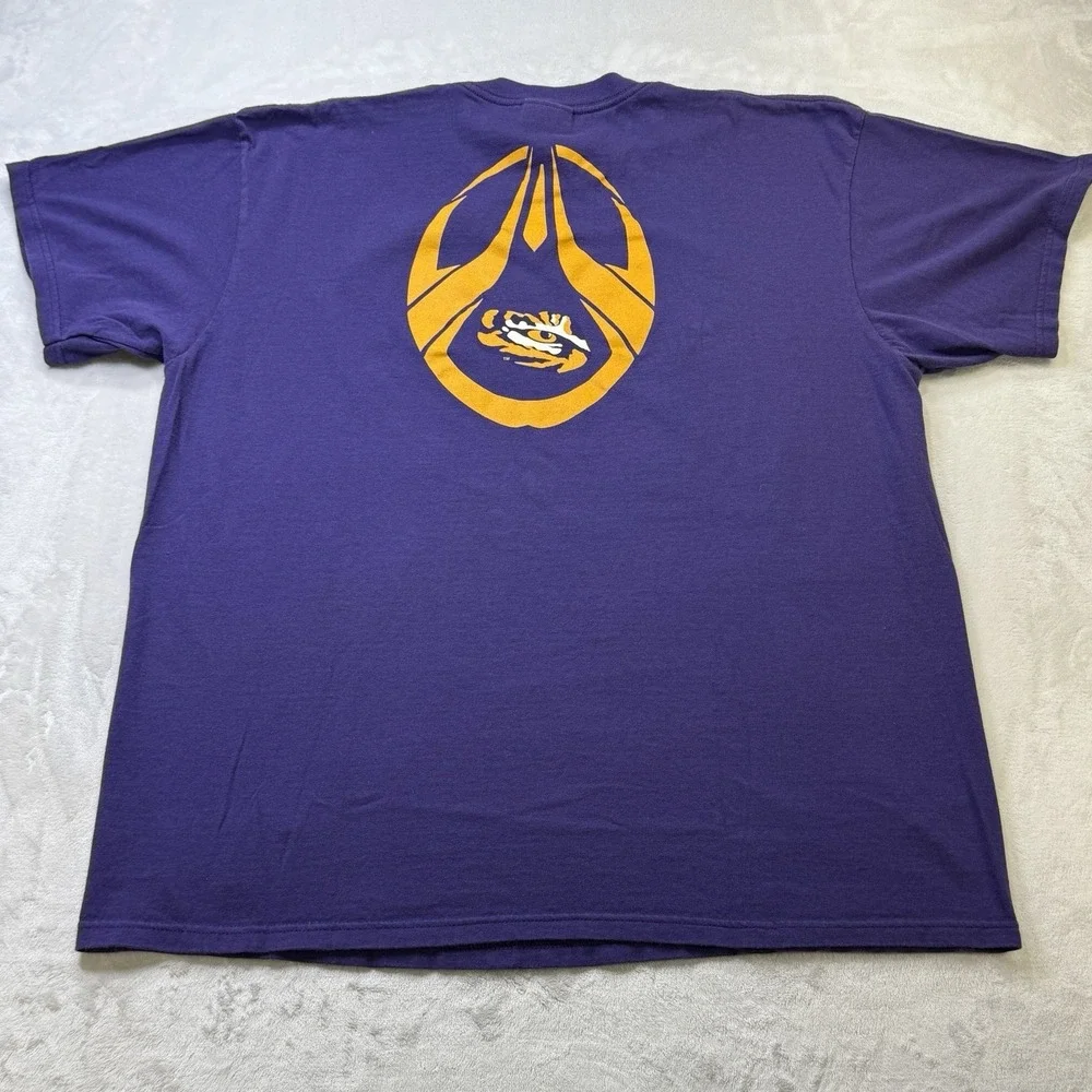 VTG Y2K Nike Team LSU Tigers T Shirt‎ Purple XL Swoosh NCAA